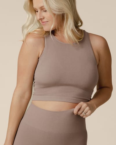 Kindred Bravely Sublime® Bamboo Maternity & Nursing Longline Bra Top | Taupe