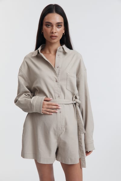Legoe Heritage Louie Denim Romper (Dune) - FINAL SALE