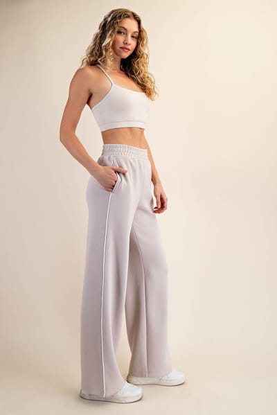 Rae Mode Beige Stripe Detail Lounge Pants