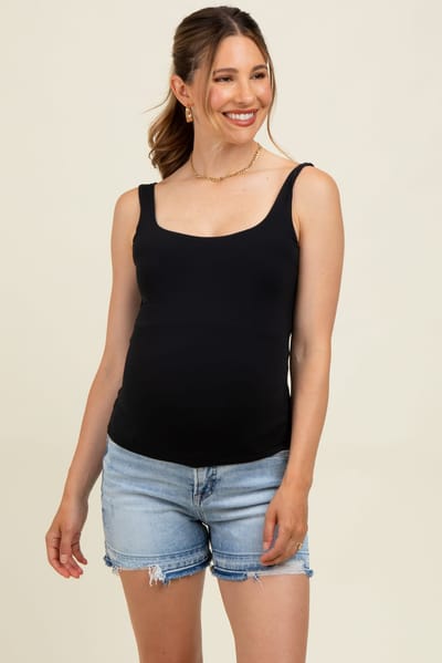 PinkBlush Light Blue Acid Wash Ripped Hem Maternity Jean Shorts