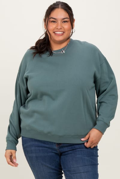Zenana Outfitters Jade Basic Fleece Crewneck Sweatshirt