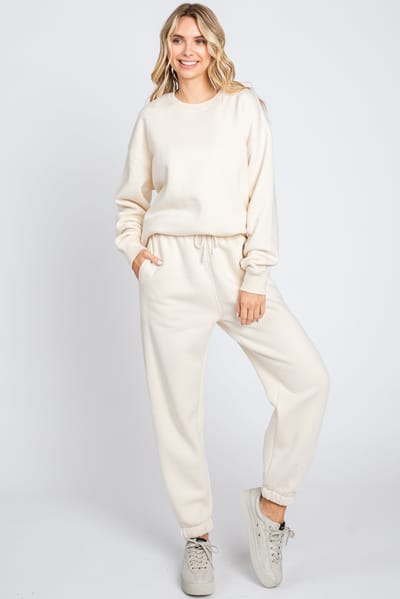 MonoB Ivory Basic Fleece Sweatpants