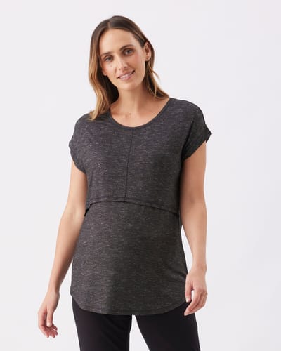 Ripe Maternity Dreamy Nursing Tee Granite
