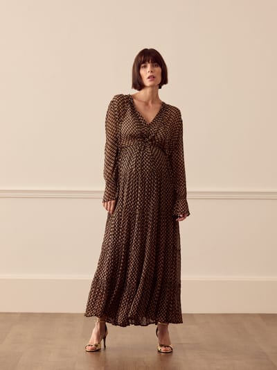 For The Creators Indigo floral-print georgette maxi dress