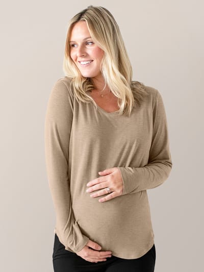 Kindred Bravely Bamboo Maternity & Nursing Long Sleeve T-shirt | Wheat