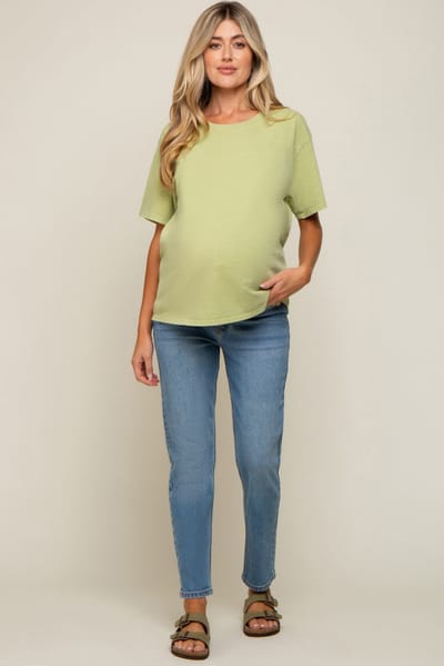 PinkBlush Blue Vintage Wash Maternity Jeans
