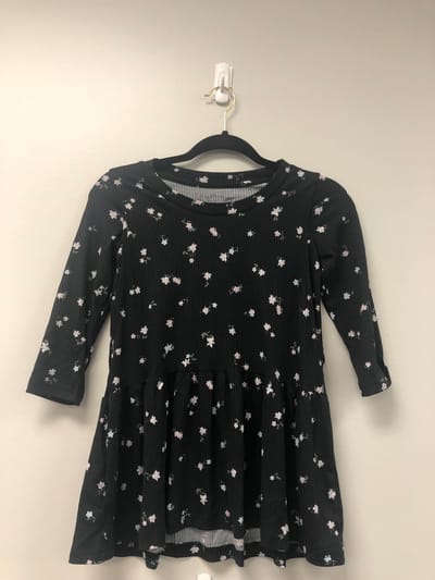 Latched Mama Outlet 5960 - Latched Mama 3/4 Sleeve Babydoll Nursing Tee - Carbon Bouquet - Extra Extra Small