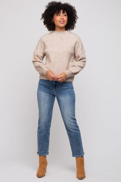 Miracle Taupe Bubble Sleeve Sweater