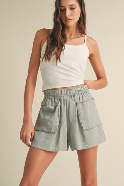 Wishlist Mint Woven Shorts With Oversized Pockets