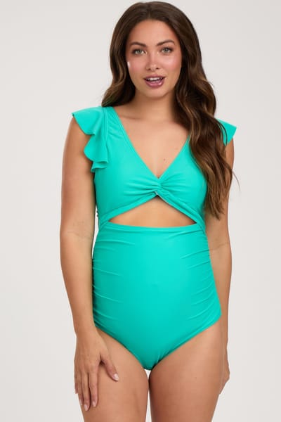 Charmo Aqua Cutout Flutter One Piece Maternity Swimsuit