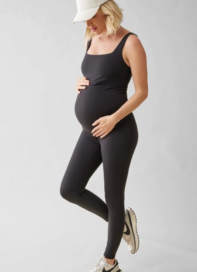 Ingrid+Isabel The Long Black Maternity Active Unitard Jumpsuit