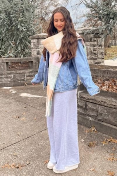 Mimosa Heather Grey Wide Leg Fray Hem Sweatpants