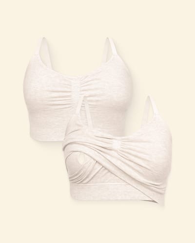 Kindred Bravely Sublime® Pumping Sleep Bra Two-Pack | Oatmeal Heather