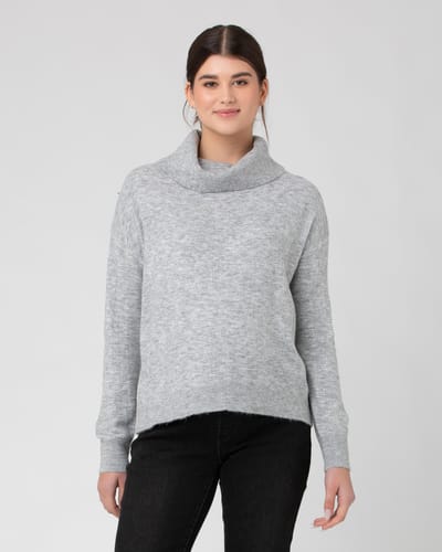 Ripe Maternity Riley Roll Neck Knit Silver Marle