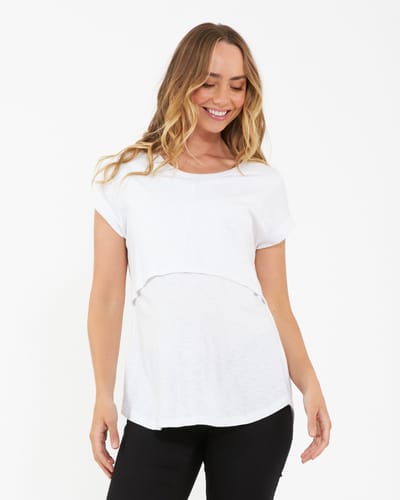 Ripe Maternity Richie Nursing Tee White