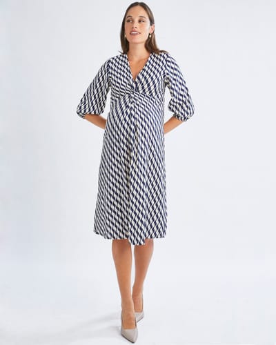 Angel Maternity Elea Geometric Wave Work Dress