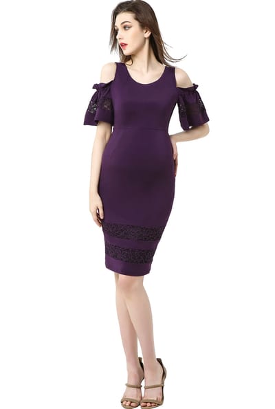 Kimi + Kai Kimi + Kai Maternity "Marissa" Cold Shoulder Sheath Dress