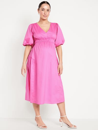 Old Navy Maternity Waist-Defined Midi Dress