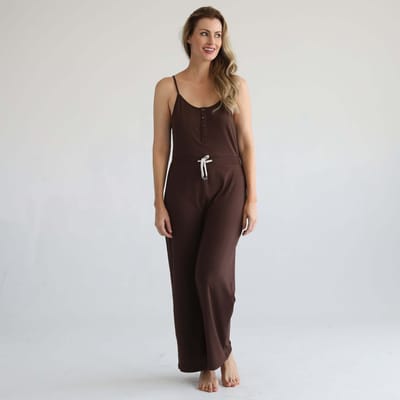 Milk & Baby Scarlett Nursing Friendly Cami Jumpsuit | Espresso
