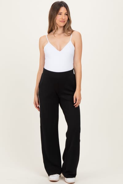 Rae Mode Black Stripe Detail Maternity Lounge Pants