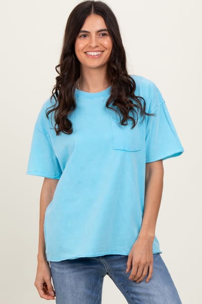 Hyfve Aqua Short Sleeve Front Pocket Tunic Top