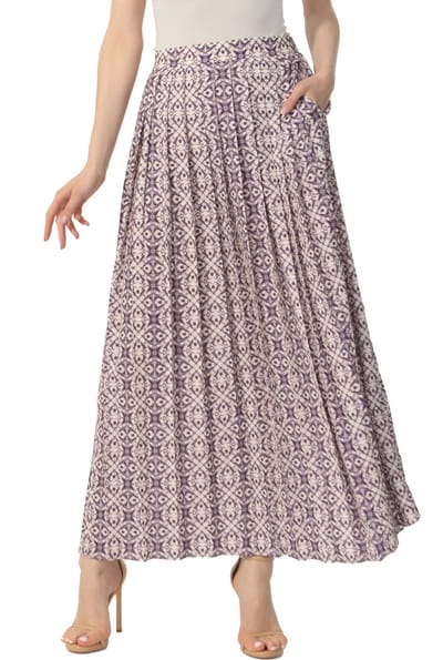 Kimi + Kai Kimi + Kai Women Print Box Pleat Maxi Skirt