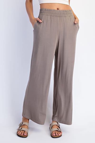 Rae Mode Taupe Ankle Wide Leg Pants