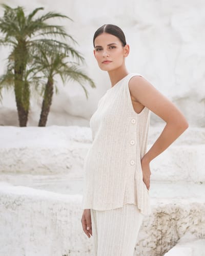 Soon Maternity Collette Linen Knit Feeding Tank