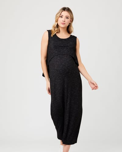 Ripe Maternity Swing Back Nursing Maxi Dress Granite