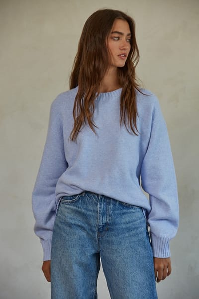 By Together Light Blue Chunky Knit Oversized Sweater