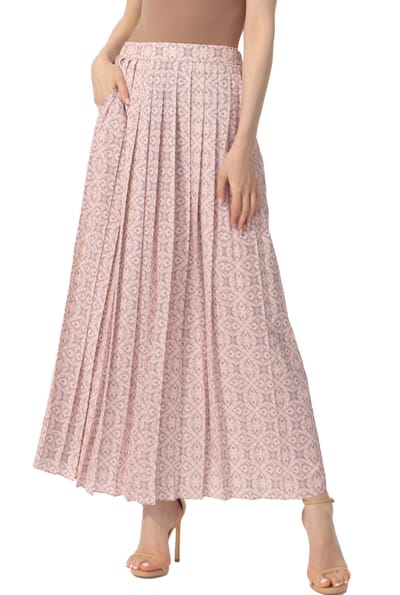 Kimi + Kai Kimi + Kai Women Print Box Pleat Maxi Skirt