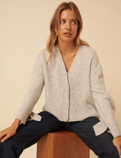 For The Creators Light Grey V-Neck Cardigan