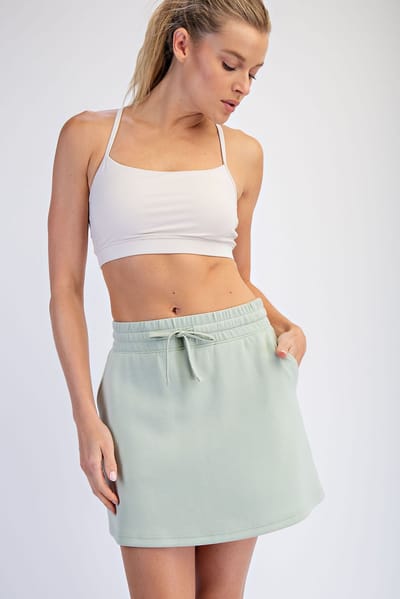 Rae Mode Pistachio Drawstring Mini Skort