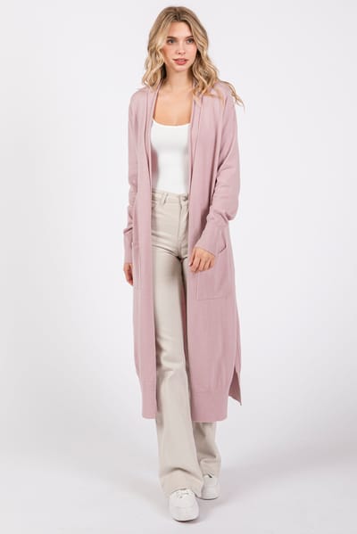 Bluivy Light Pink Long Cardigan