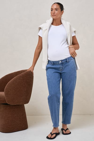 Bae the Label Bend The Rules Barrel Jean - Mid Blue