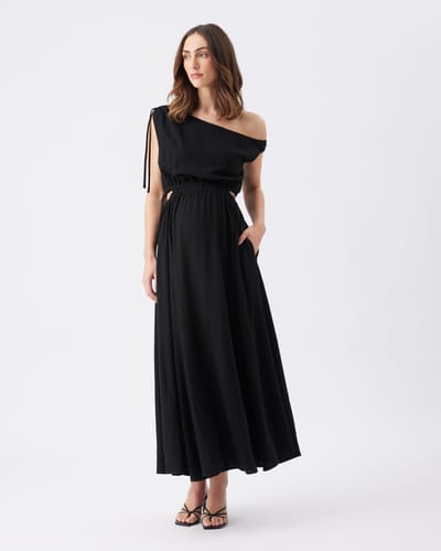 Ripe Maternity Presley Off Shoulder Dress Black