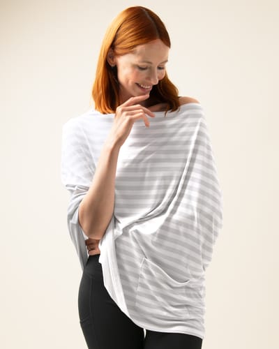 Kindred Bravely Bamboo Multi-Use Nursing Cover | Grey Stripe