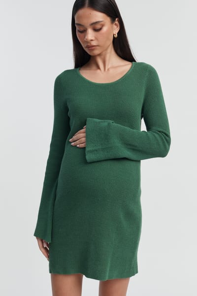 LÉGOE HERITAGE Sabine Crochet Mini Dress (Bottega Green)