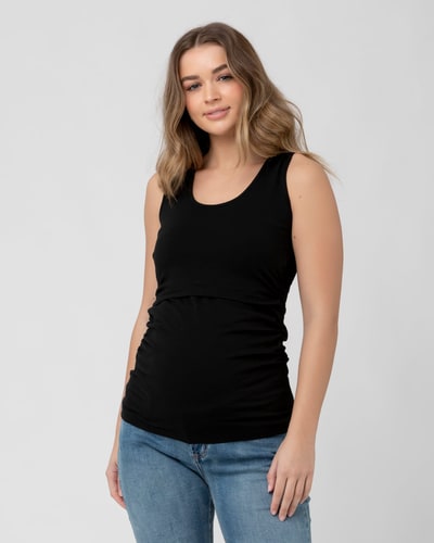 Ripe Maternity Organic Nursing Tank Black
