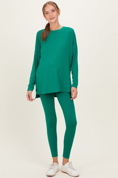 PinkBlush Emerald Brushed Knit Oversized Top and Legging Maternity Set