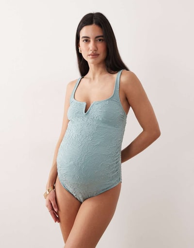 ASOS Cassi v-wire swimsuit in sea foam