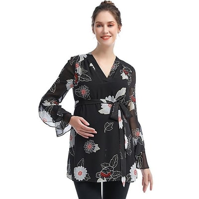 Kohl's Maternity Pokkori Embroidered Blouse