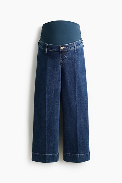 H&M MAMA Wide-Leg High-Waist Ankle Jeans