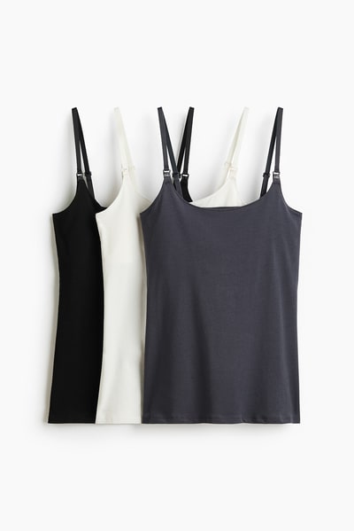 H&M MAMA 3-Pack Nursing Camisole Tops