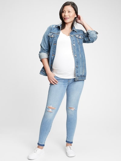 Gap Maternity Full Panel Destructed Legging Jeans