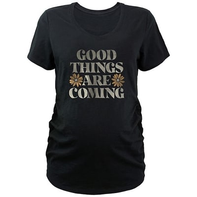 Kohl's Maternity Good Things Are Coming V-Neck Graphic Tee