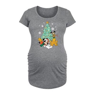 Kohl's Disney's Mickey Mouse & Pluto Maternity Christmas Tree Graphic Tee