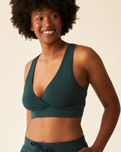 Kindred Bravely French Terry Racerback Nursing & Sleep Bra | Evergreen
