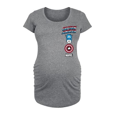 Kohl's Maternity Marvel Captain America Logo Icons Graphic Tee