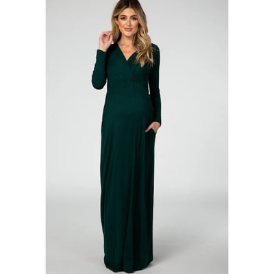 Target Pinkblush Green Long Sleeve Maternity Nursing Maxi Dress Large